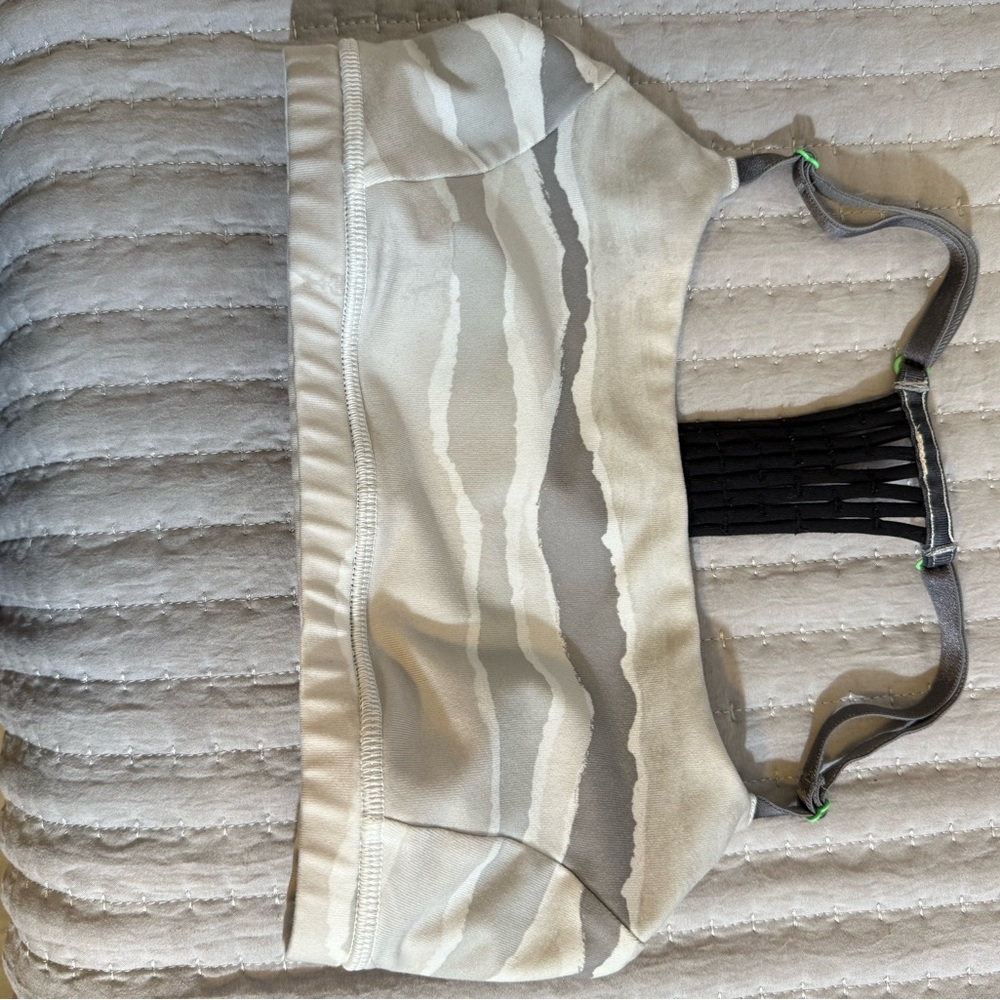 lululemon athletica Gray and Cream Sports Bra